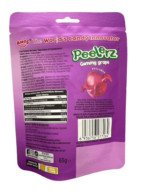 Peelerz Gummy Grape Peelable Candy 65G - German Edition