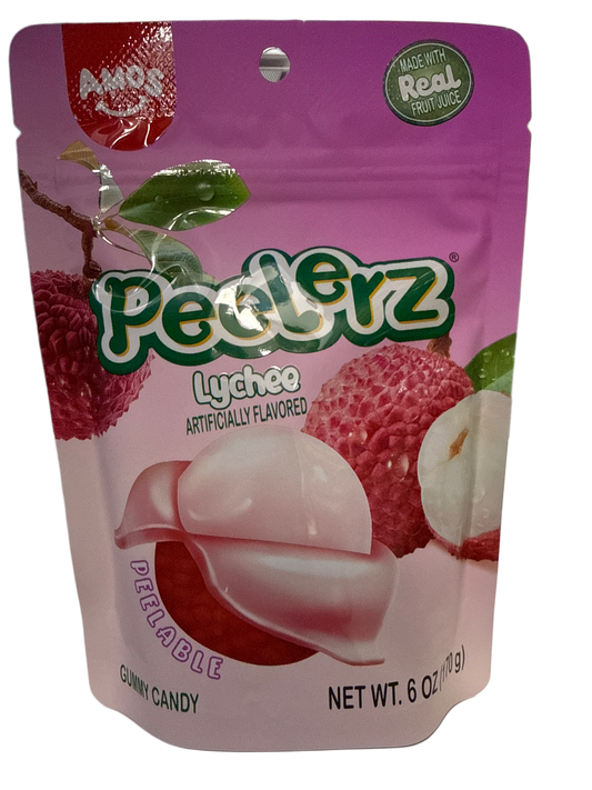 Amos Peelerz Lychee Peelable Gummy Candy 170G - U.S Edition