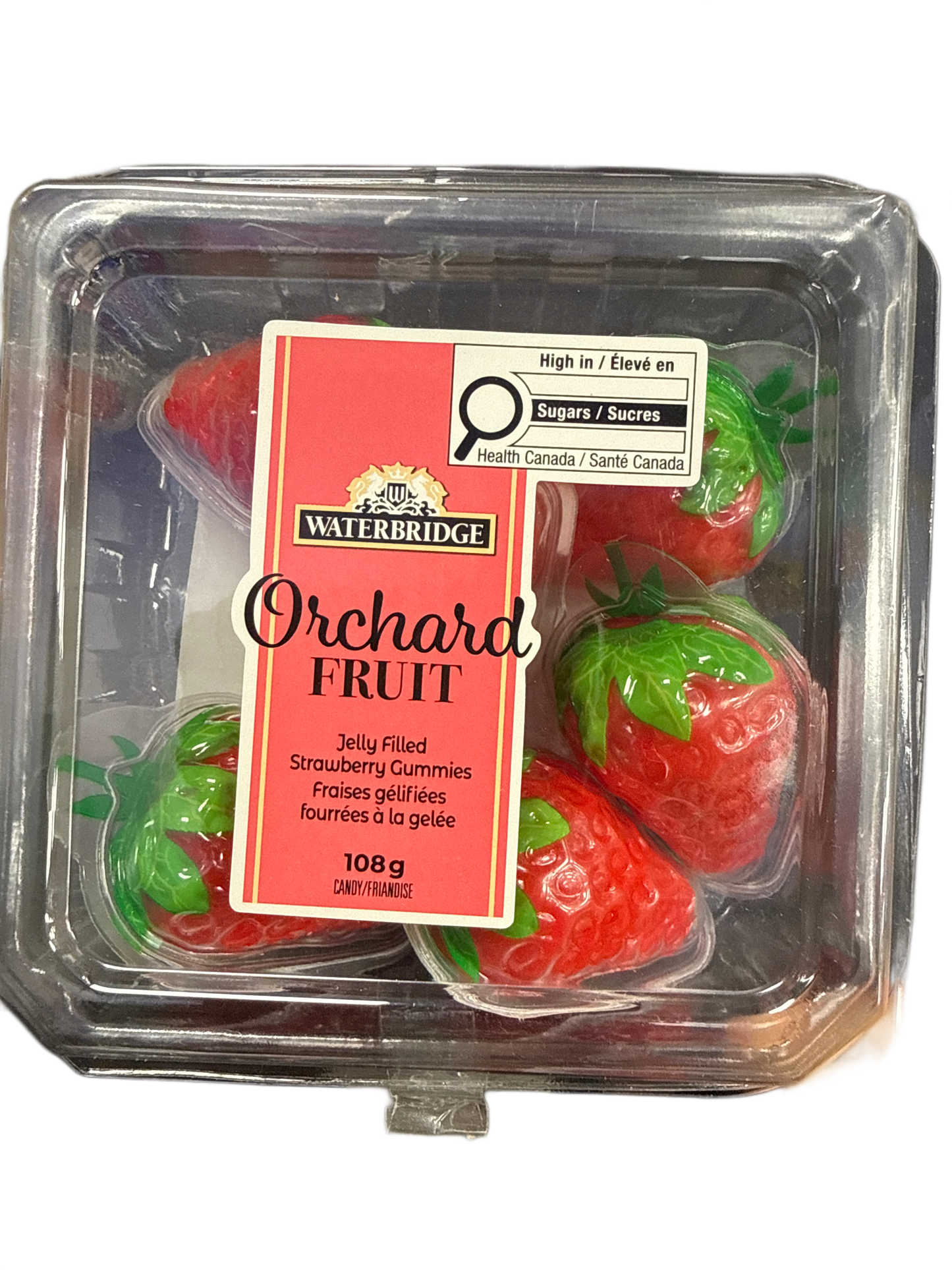 Waterbridge Orchard Fruit Jelly Filled Strawberries Gummies 108G - Canadian Edition
