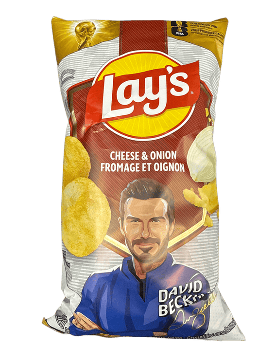 Lays Limited Edition David Beckham Cheese And Onion Potato Chips 220G - Canadian Edition