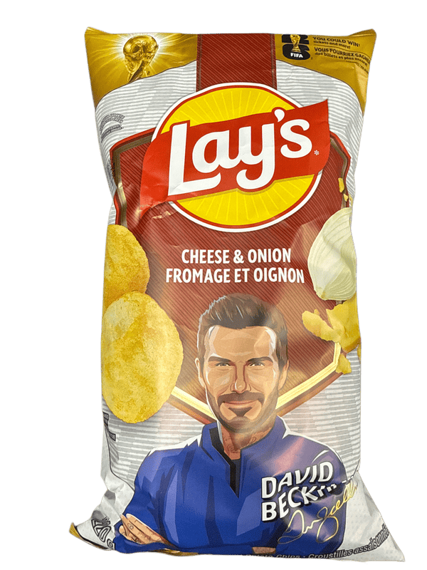 Lays Limited Edition David Beckham Cheese And Onion Potato Chips 220G - Canadian Edition