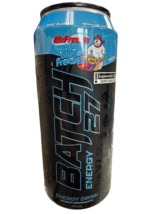 Batch 27 Zero Sugar Mr. Freeze Limited Edition Blue Freezie Energy 473ML - Canadian Edition