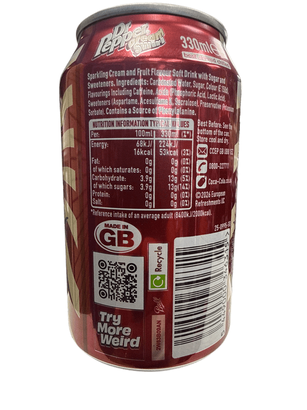 Dr Pepper Cream Swirl 330ML - U.K Edition