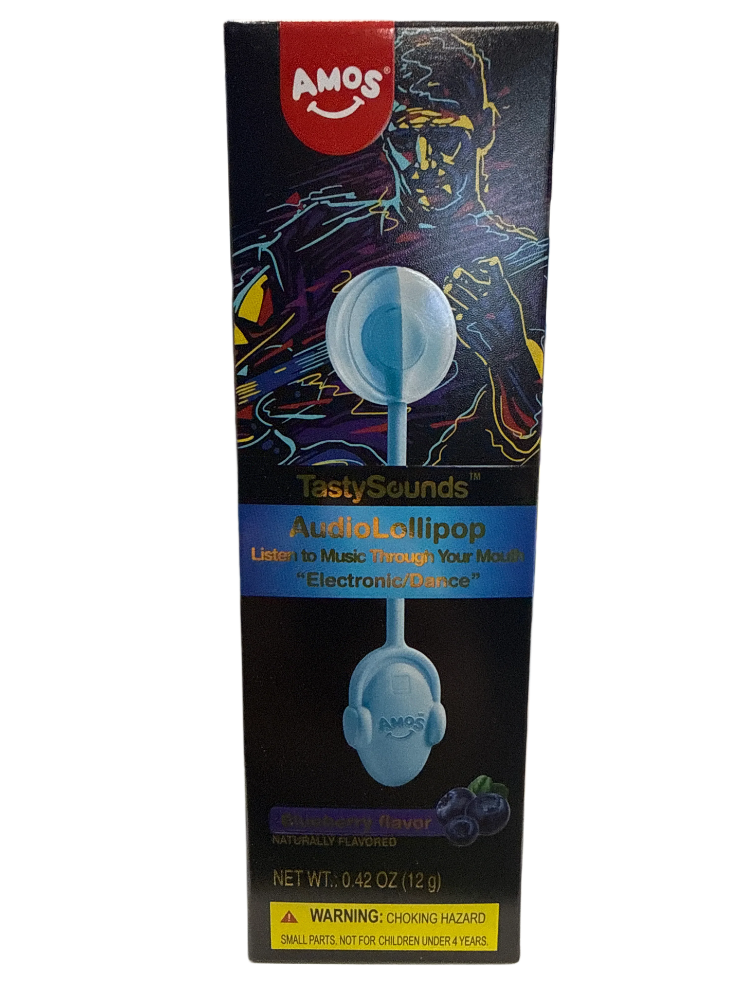 Amos Tasty Sounds Blueberry Flavor Audio Lollipop 12G - U.S Edition