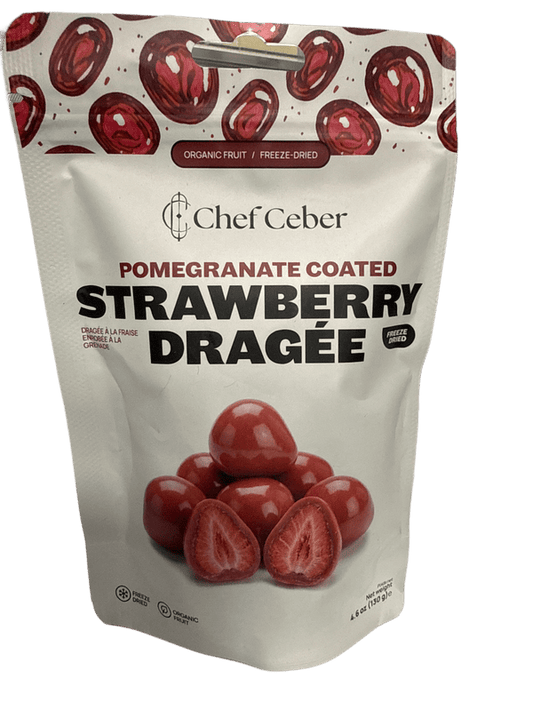 Chef Ceber White Chocolate and Pomegranate Coated Free Dried Strawberries 130G - Turkey Edition