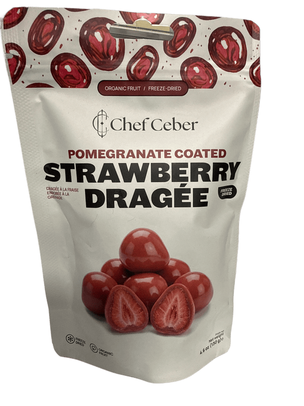 Chef Ceber White Chocolate and Pomegranate Coated Free Dried Strawberries 130G - Turkey Edition