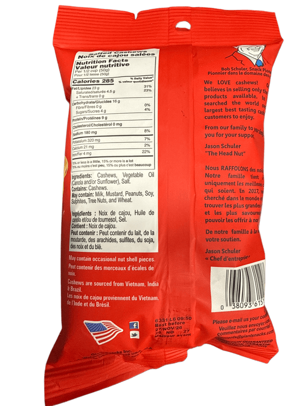 Giants Salted Cashews 113G - U.S Edition