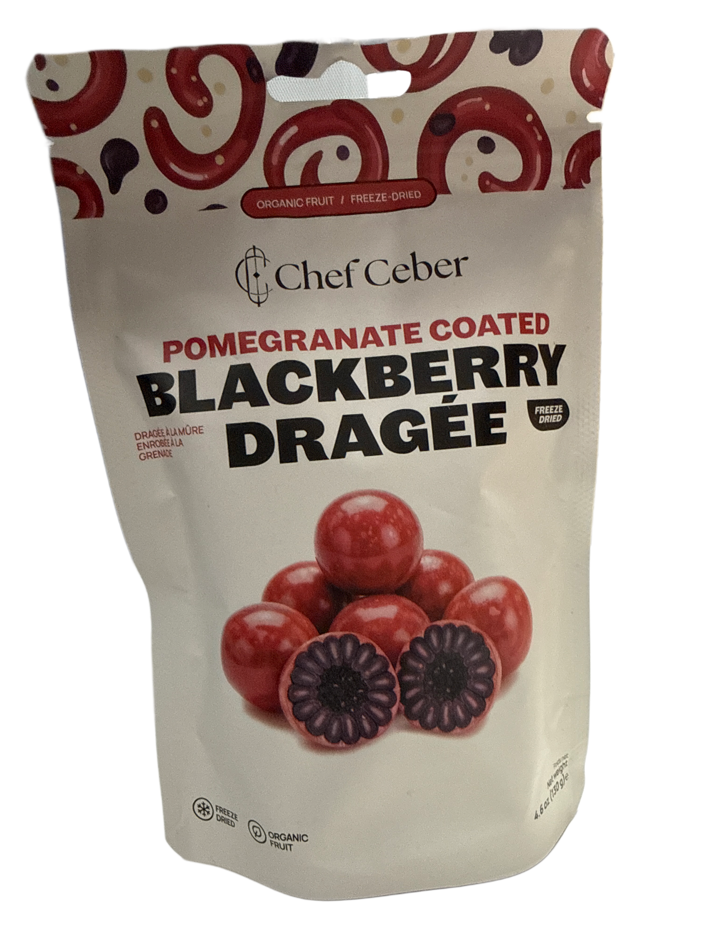 Chef Ceber White Chocolate and Pomegranate Coated Free Dried Blackberry 130G - Turkey Edition