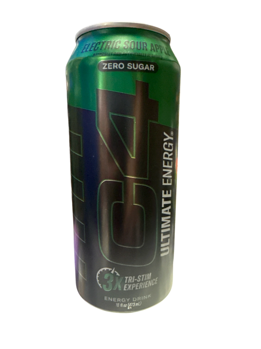 C4 Tri Stim Zero Sugar Electric Sour Apple Energy Drink 473ML - International Edition