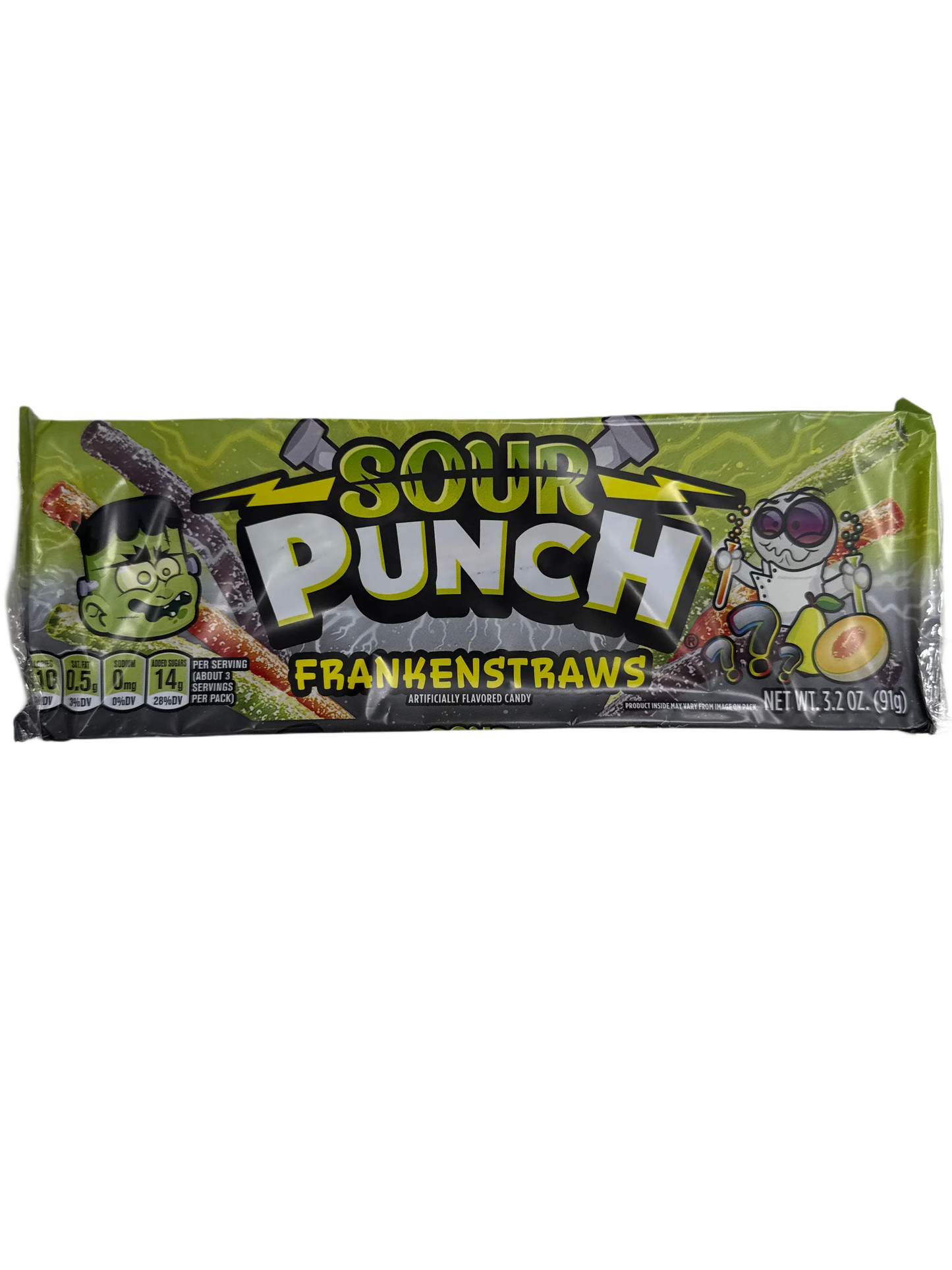 Sour Punch Halloween Frankenstraws Rope Candy 91G - U.S Edition