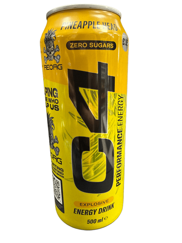 C4 Zero Sugar Pineapple Head Energy Drink 500ML - U.K Edition