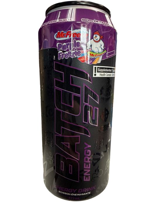 Batch 27 Zero Sugar Mr. Freeze Limited Edition Purple Freezie Energy 473ML - Canadian Edition