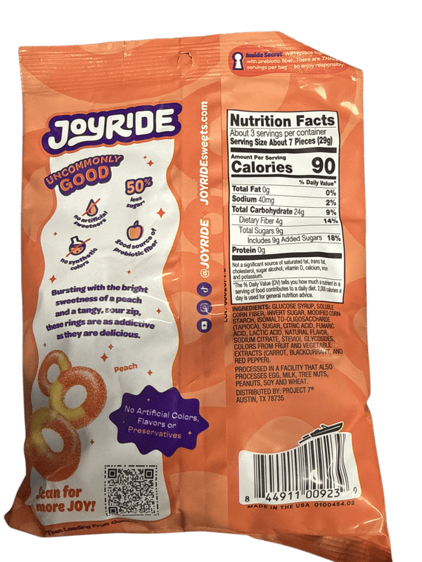Joyride Sour Peach Rings 99G - U.S Edition