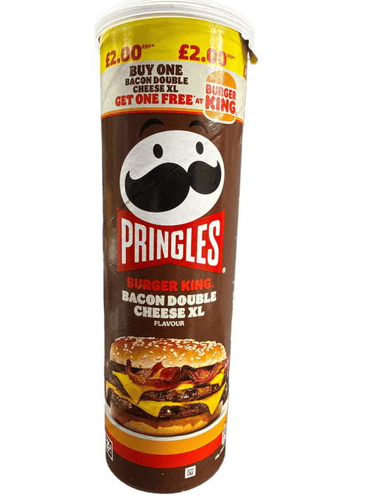 Pringles Limited Edition Burger King Bacon Double Cheese XL Flavoured Chips 165G - U.K Edition