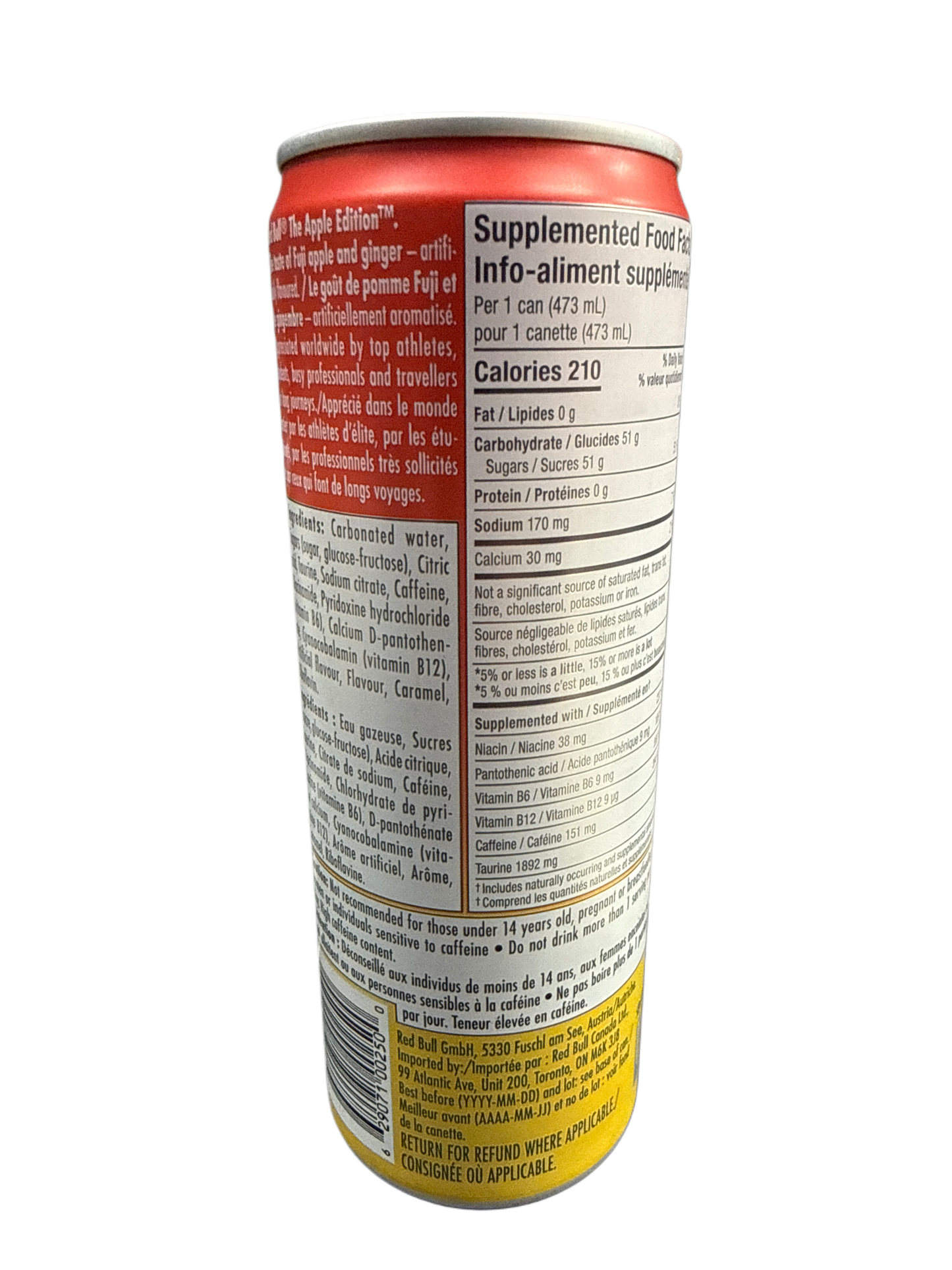 Red Bull Fuji Apple And Ginger Energy Drink 473ML - Canadian Edition