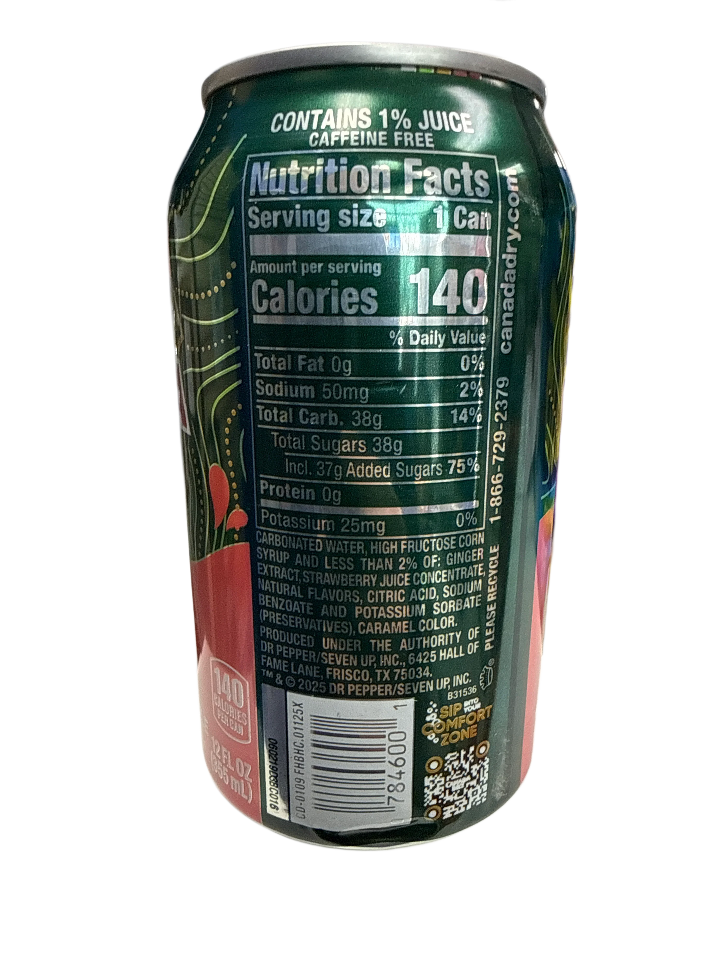 Canada Dry Strawberry Fruit Splash 355ML - U.S Edition