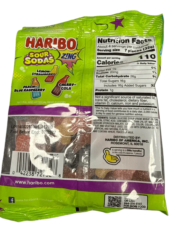 Haribo Soda Twist Soft & Sour Candy Bag 176G