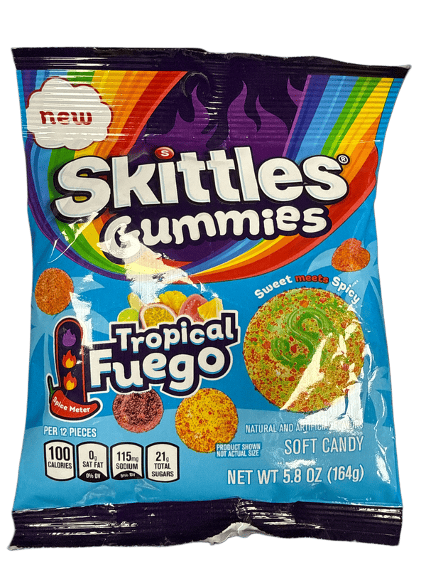 Skittles Tropical Fuego Gummies 164G - U.S Edition