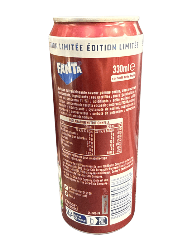 Fanta Limited Edition Apple Cherry Flavor 330ML - France Edition