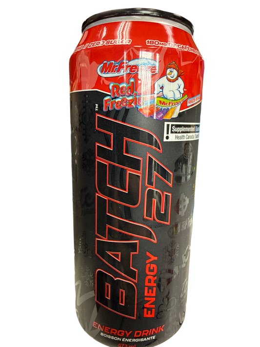 Batch 27 Zero Sugar Mr. Freeze Limited Edition Red Freezie Energy 473ML - Canadian Edition