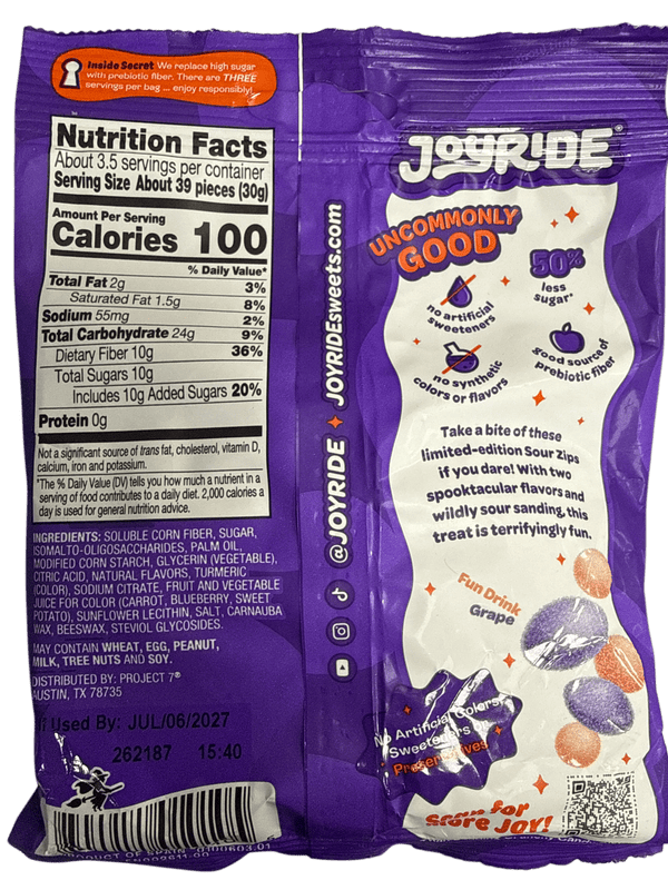 Joyride Limited Edition Halloween Sour Zips 99G - U.S Edition
