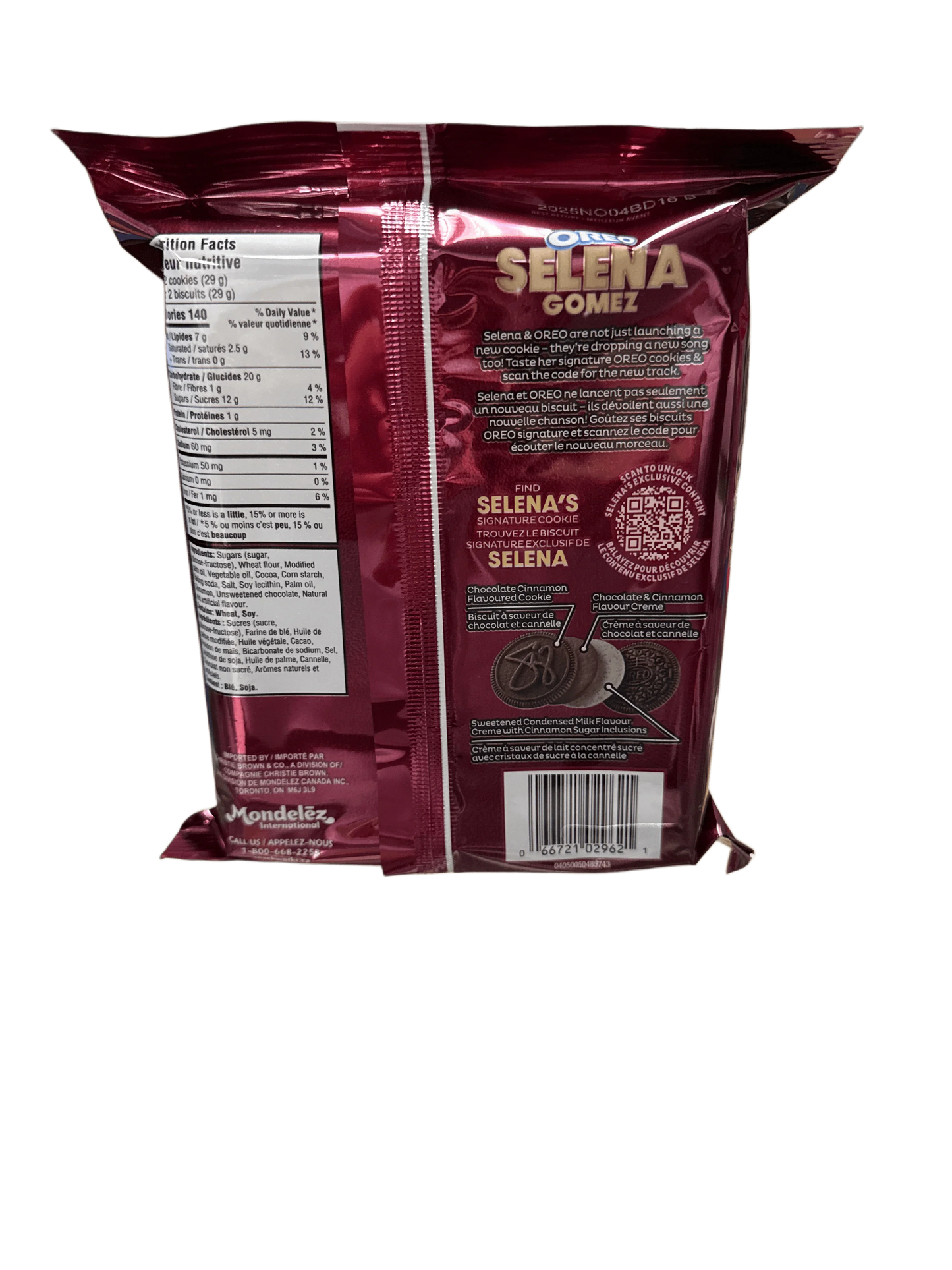 Oreo Selena Gomez Chocolate and Cinnamon Cream Cookies 303G - U.S Edition
