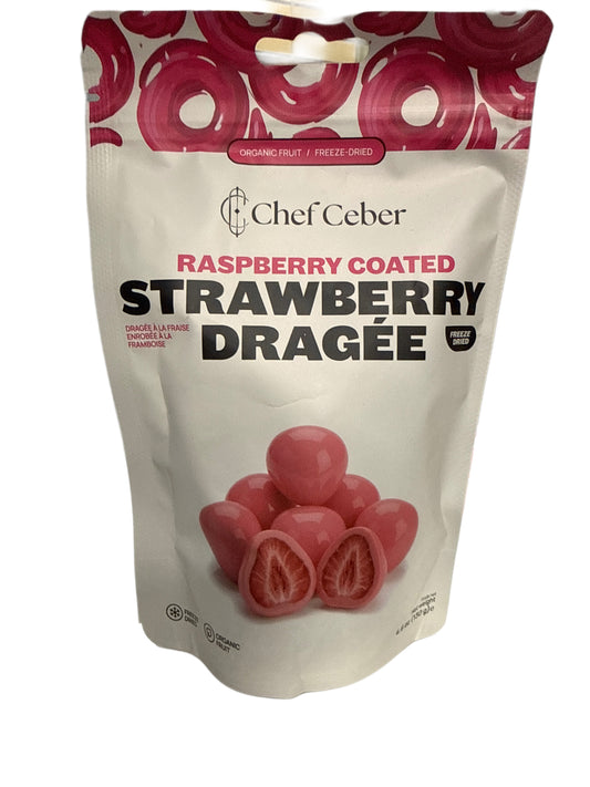 Chef Ceber White Chocolate and Raspberry Coated Free Dried Strawberries 130G - Turkey Edition