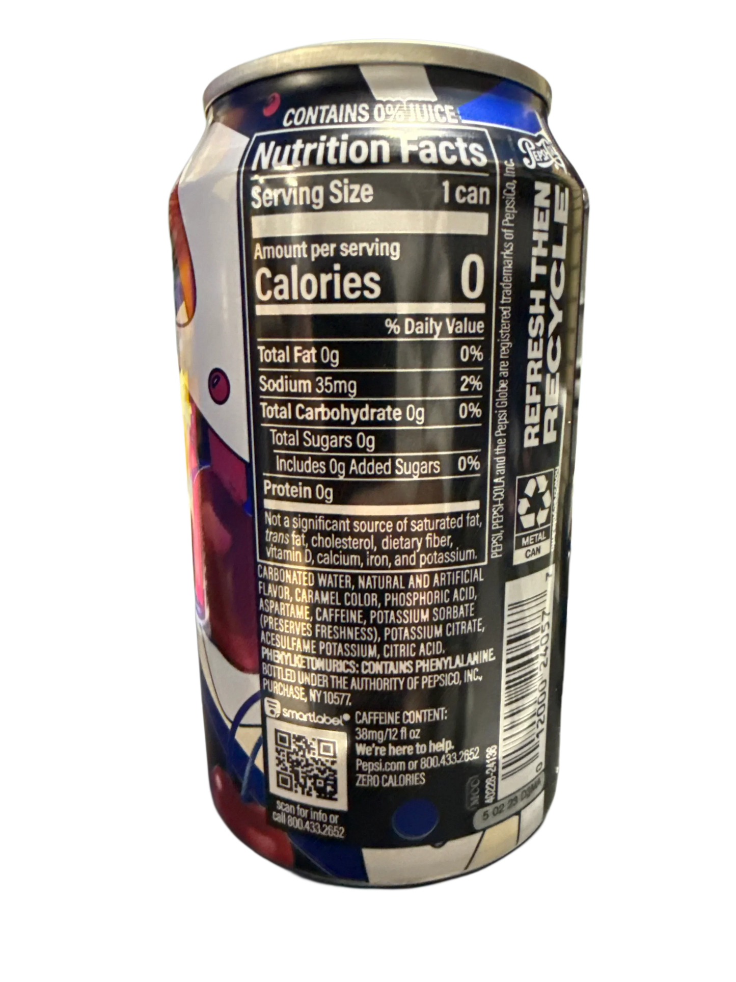 Pepsi Zero Sugar Wild Cherry And Cream 355ML - U.K Edition