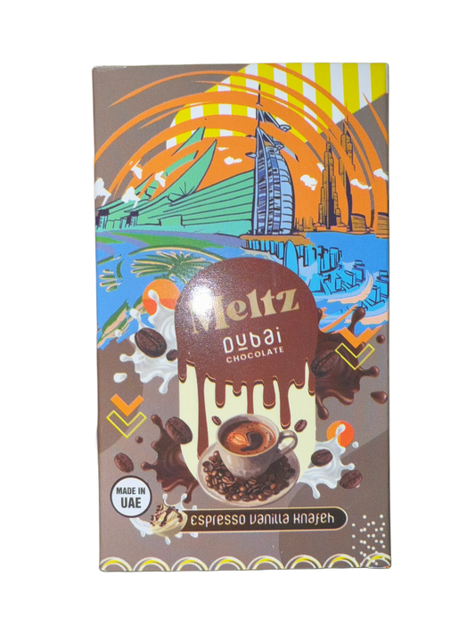 Meltz Dubai Chocolate Espresso Vanilla Knafeh Flavour 75G - Dubai Edition