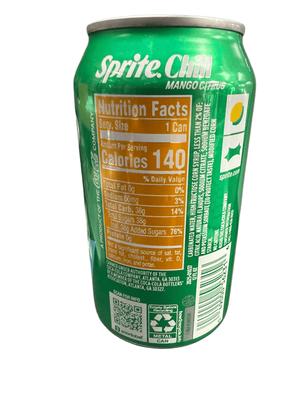Sprite Chill Mango Citrus Can 355ML - U.S Edition