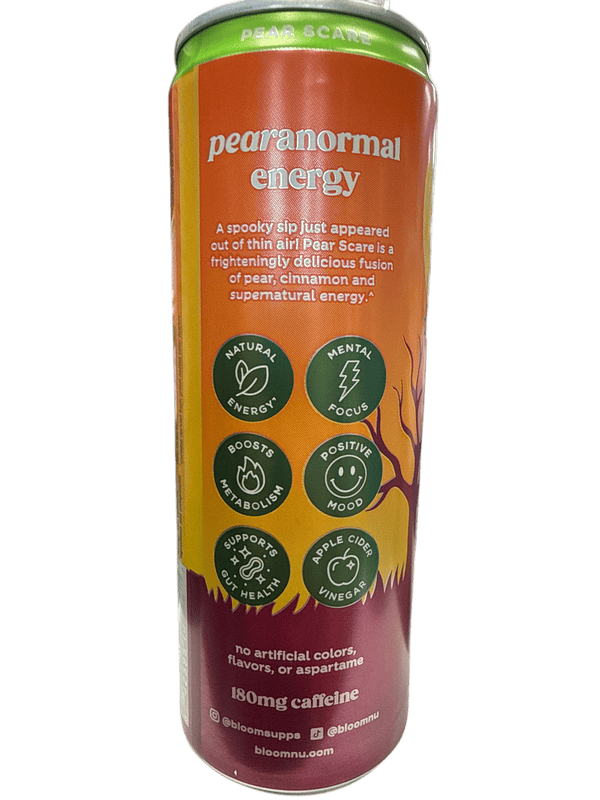 Bloom Zero Sugar Limited Edition Pear Scare Sparkling Energy 355ML - U.S Edition
