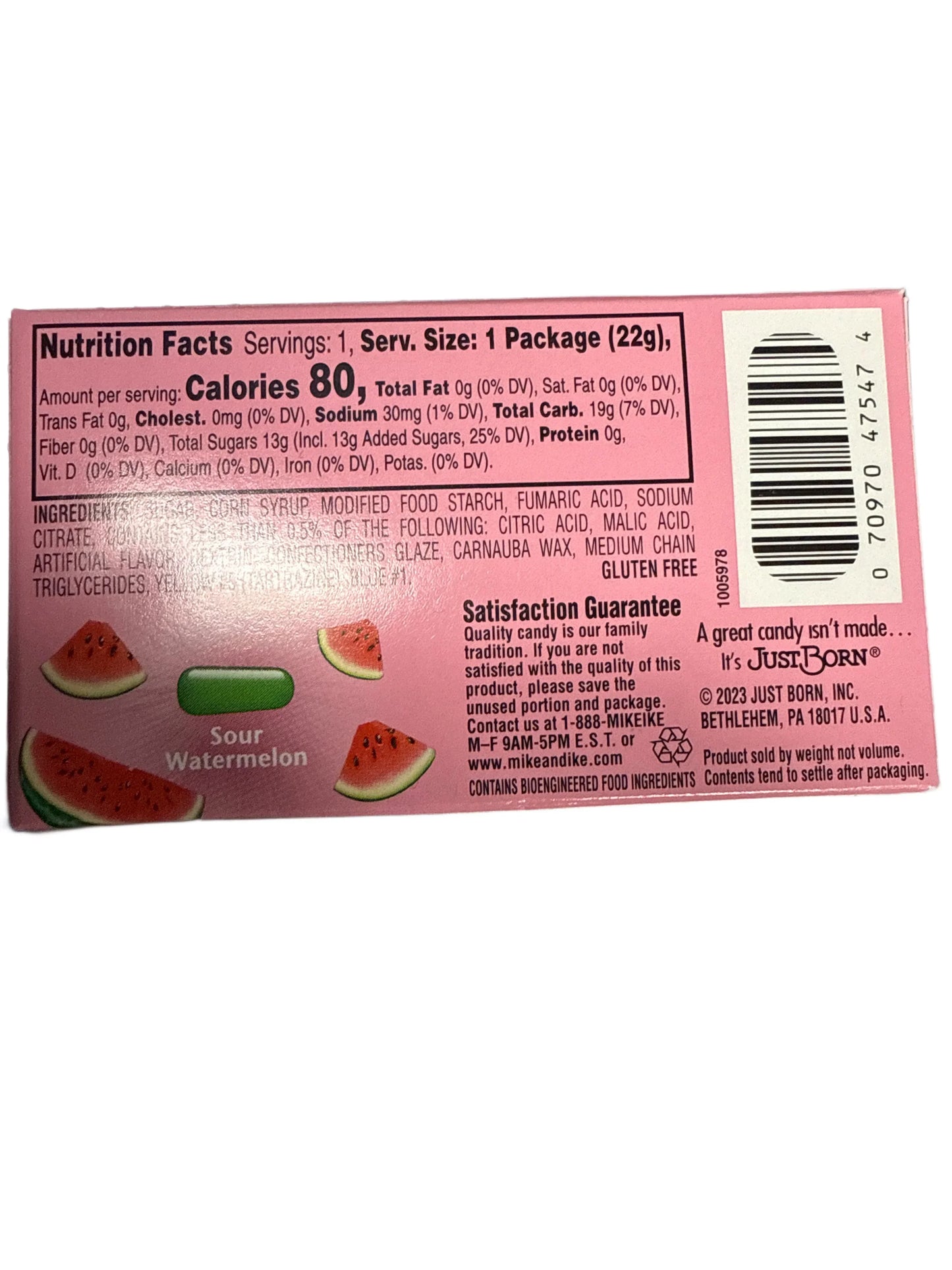 Mike And Ike Mini Theatre Box Sour Watermelon Flavour 22G - U.S Edition
