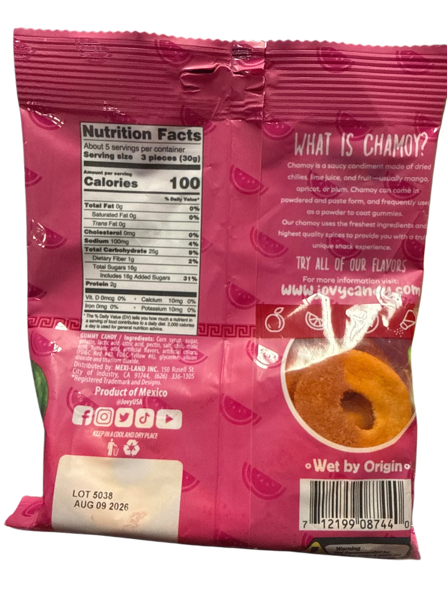 Jovy Chamoy Watermelon Rings 141G - Mexican Edition