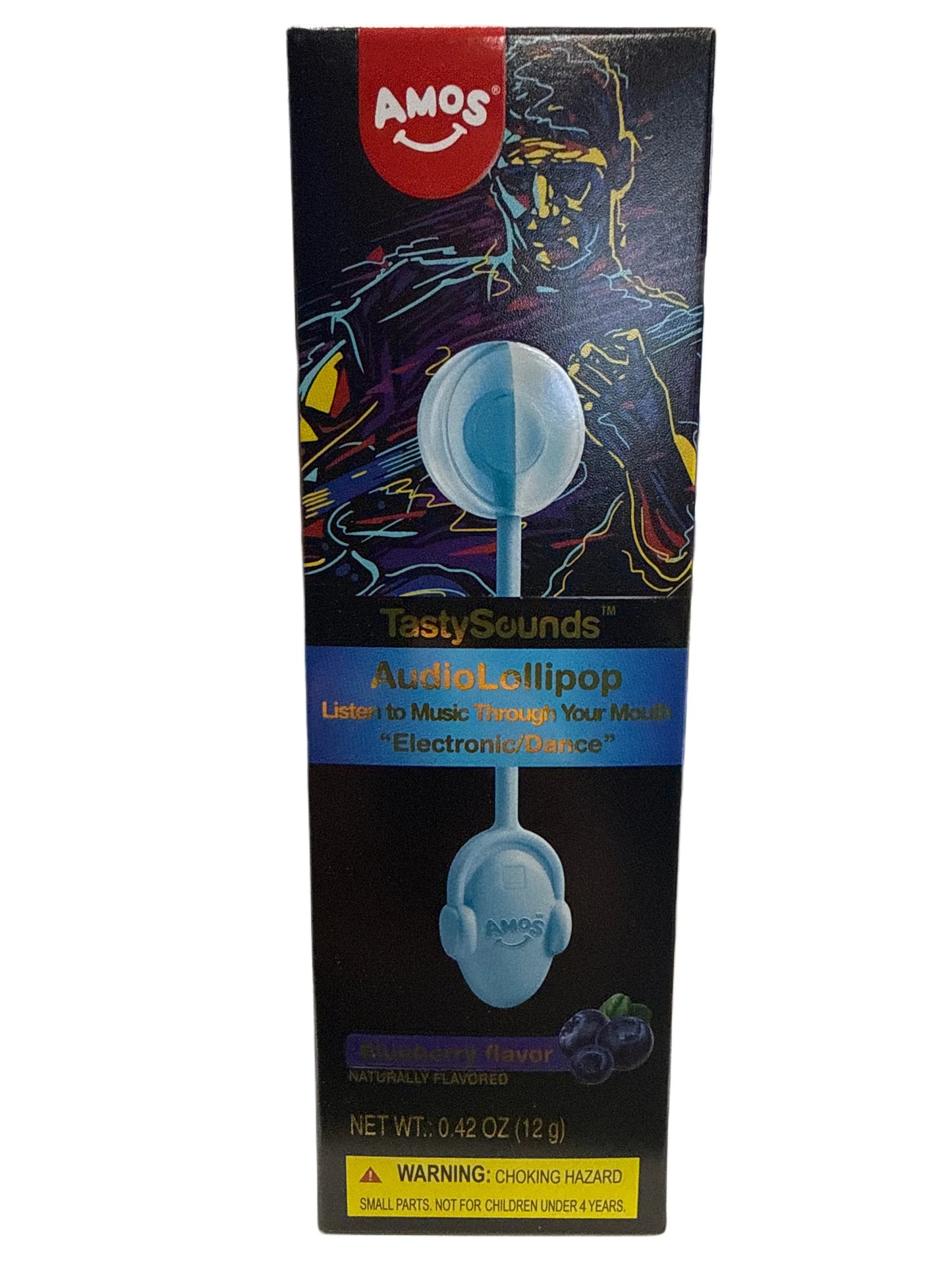 Amos Tasty Sounds Blueberry Flavor Audio Lollipop 12G - U.S Edition