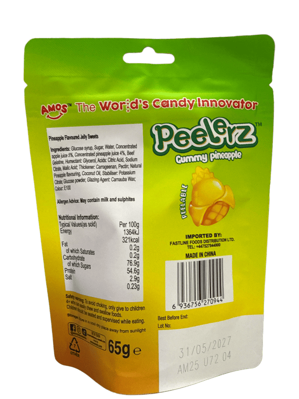 Peelerz Gummy Pineapple Peelable Candy 65G - German Edition
