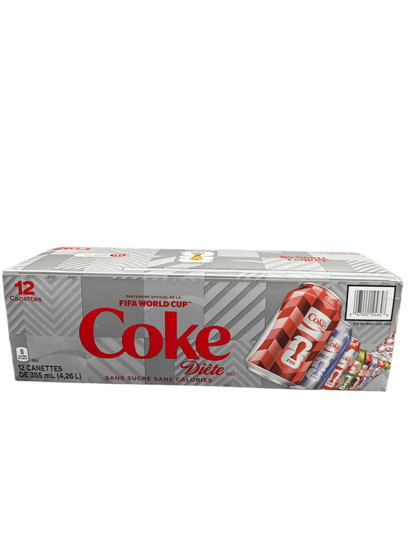 Coca Cola Diet Limited Edition World Cup Case 12 Cans - Canadian Edition