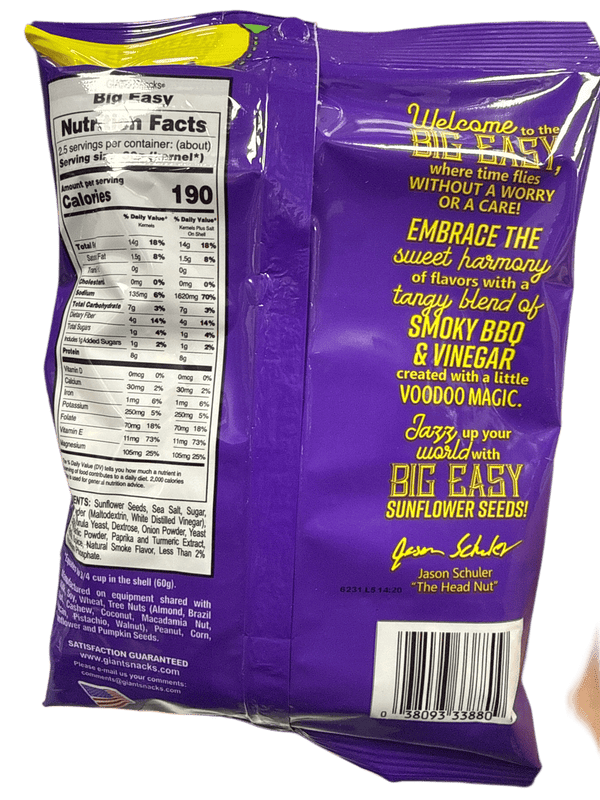Giants Big Easy Smokey BBQ And Vinegar Sunflower Seeds 142G - U.S Edition