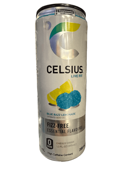 Celsius Sugar Free Fizz Free Blue Razz Lemonade 355ML - Canadian Edition