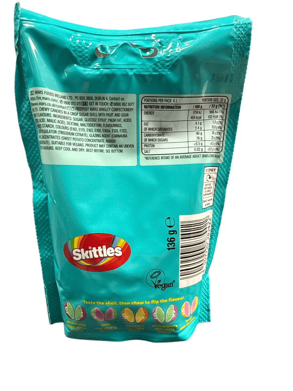 Skittles Flavour Flip Candy Bags 136G - U.K Edition