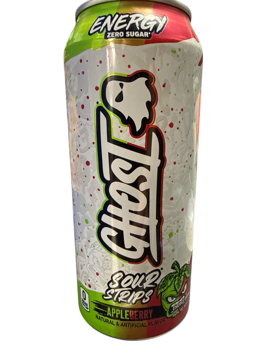Ghost Zero Sugar Sour Strips Appleberry Energy 473ML - International Edition