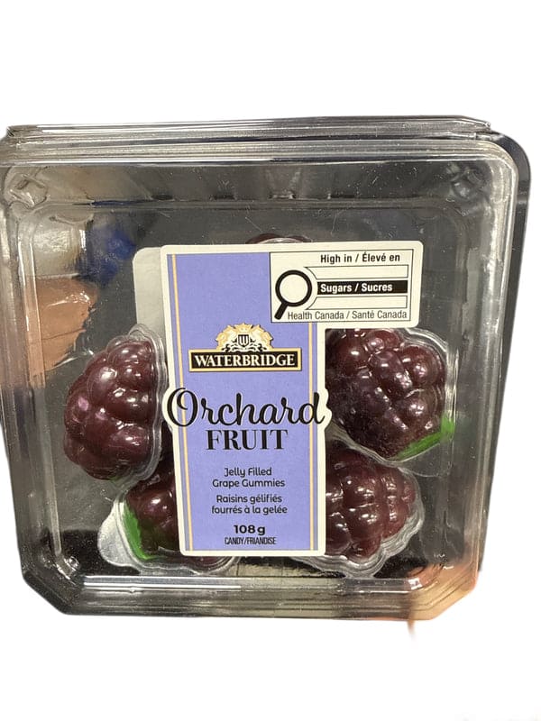 Waterbridge Orchard Fruit Jelly Filled Grape Gummies 108G - Canadian Edition