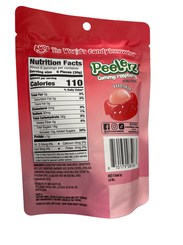 Peelerz Gummy Raspberry Peelable Candy 120G - U.S Edition