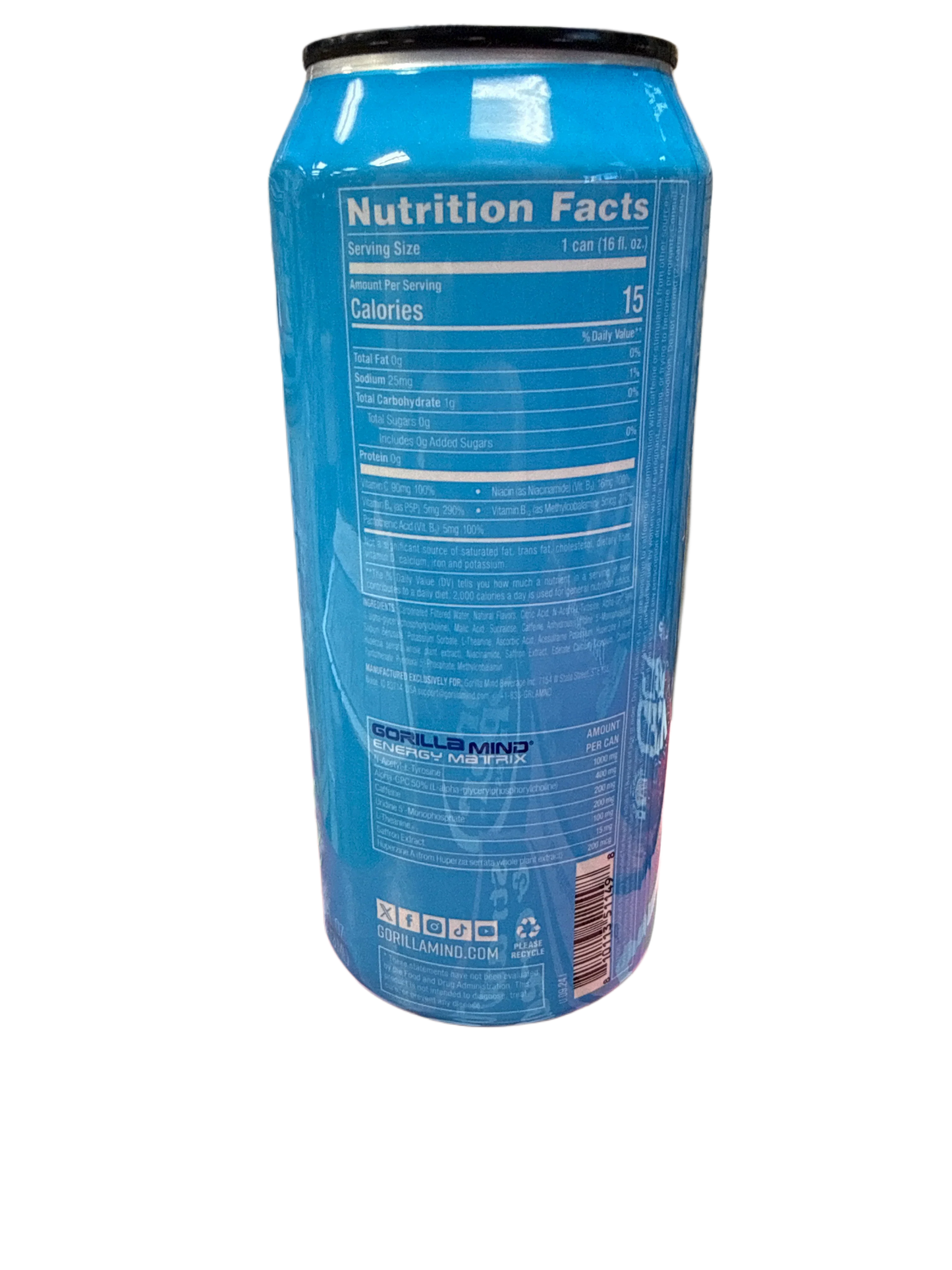 Gorilla Mind Blue Raspberry Energy Drink 473ML – International Edition