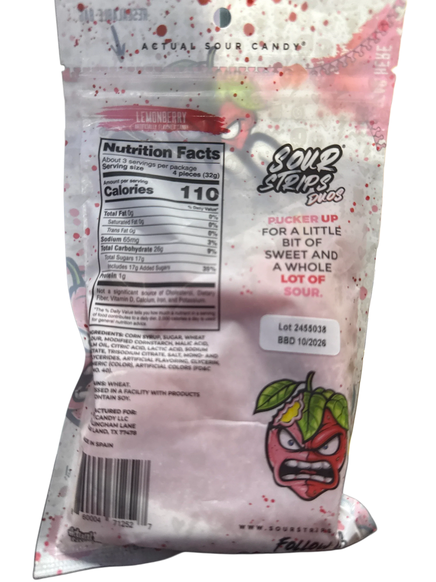 Sour Strips Lemonberry Flavour 96G - U.S Edition
