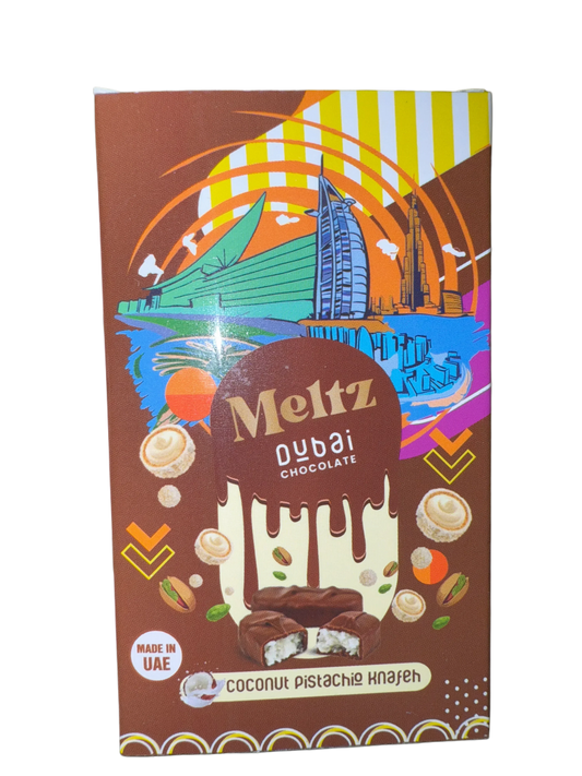 Meltz Dubai Chocolate Coconut Pistachio Knafeh Flavour 75G - Dubai Edition