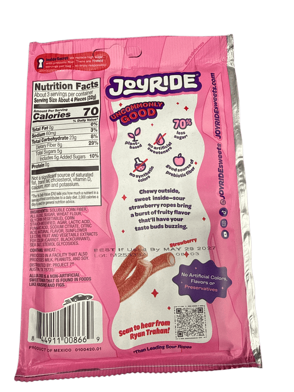 Joyride Sour Strawberry Ropes 99G - U.S Edition
