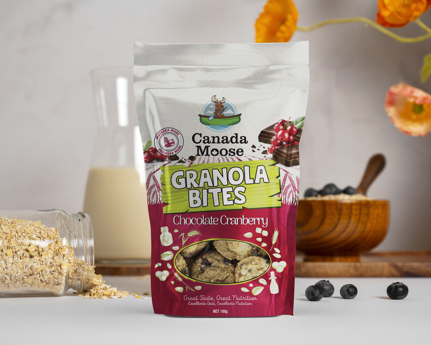 Canada Moose Granola Bites Cranberry Chocolate 100G