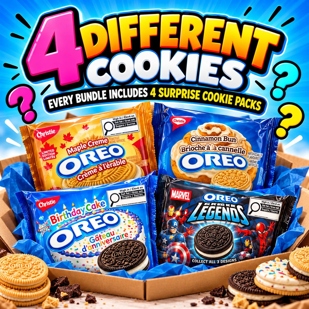 Extreme Mystery Cookie Bundle – 4 Surprise Cookie Packs