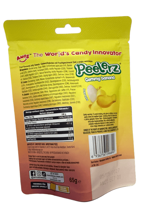Peelerz Gummy Banana Peelable Candy 65G - German Edition
