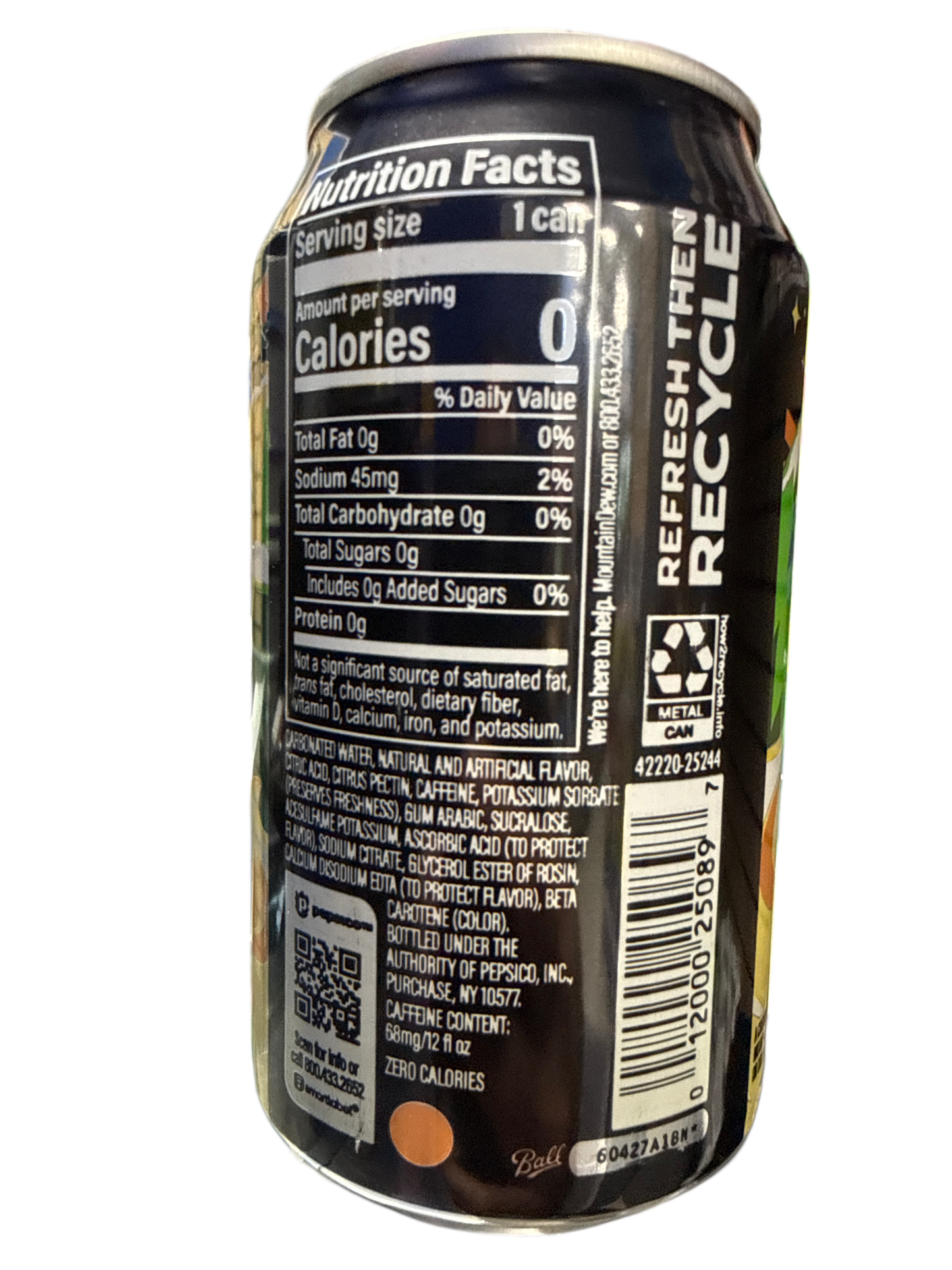 Mountain Dew Zero Sugar Dirty Cream Soda 355ML - U.S Edition